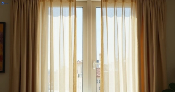 Dusty and dull curtains in wamuran-basin before steam cleaning